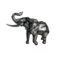 Statue Elephant Gris Origami h30