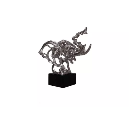 Statue Elephant Argent Abstrait h42