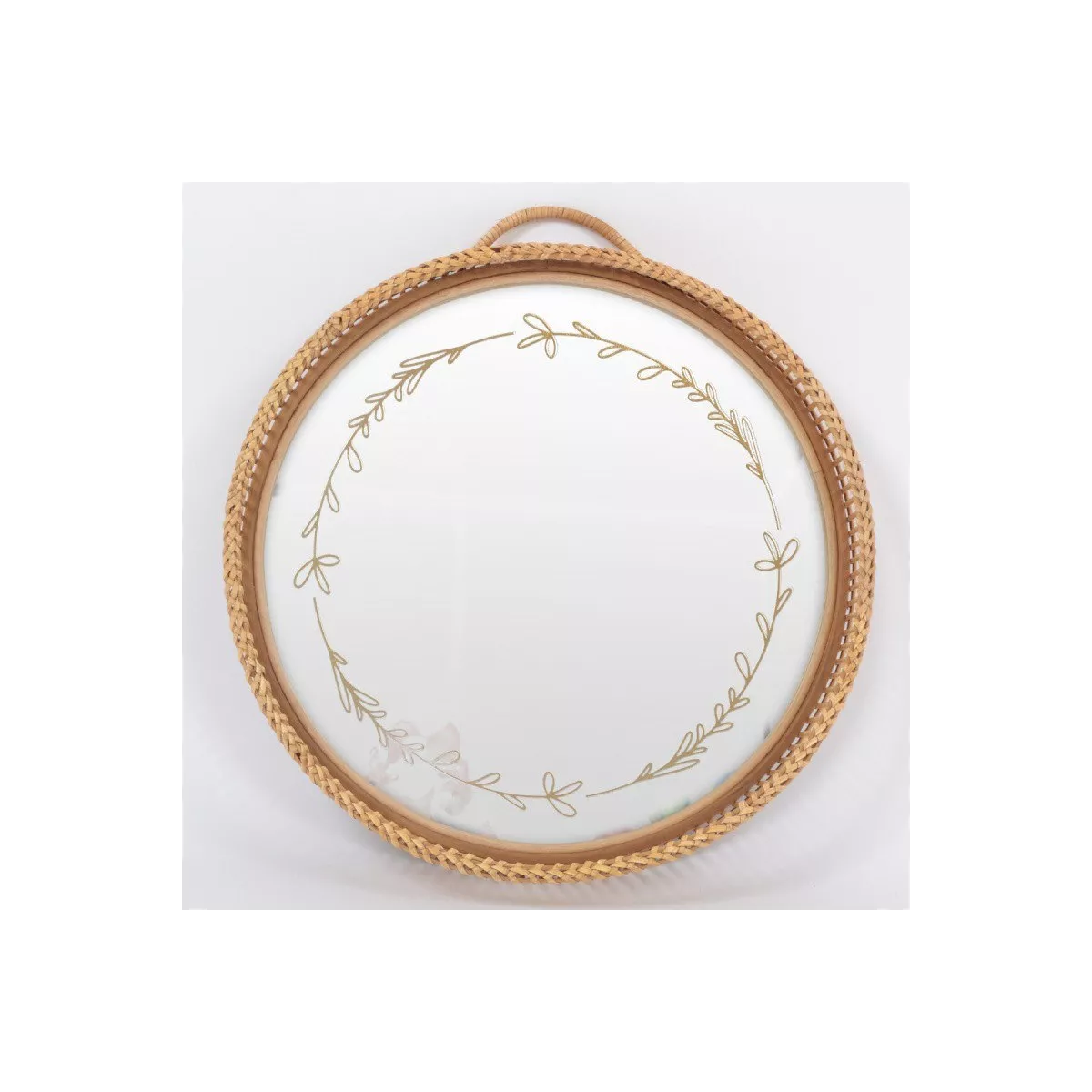 Miroir Shelly Rond Rotin 60x60