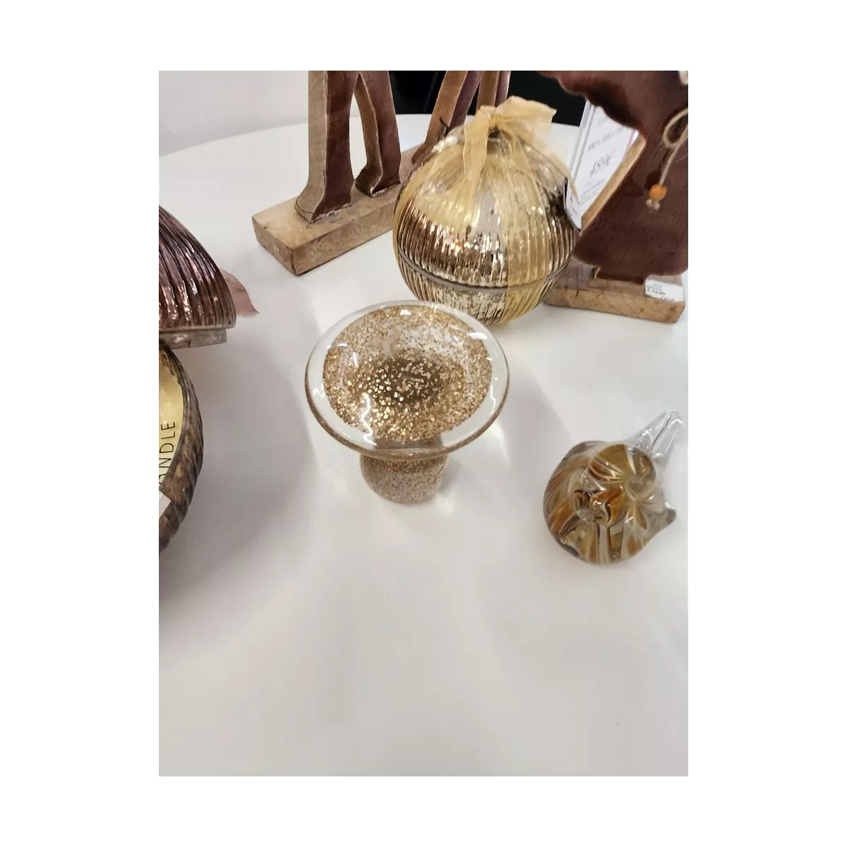 Champignon Doré en pate de verre 12x9