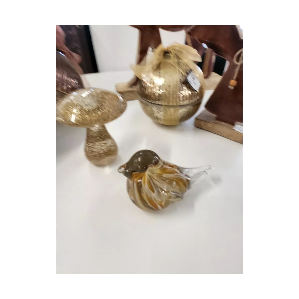 Champignon Doré en pate de verre 12x9