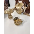 Champignon Doré en pate de verre 12x9