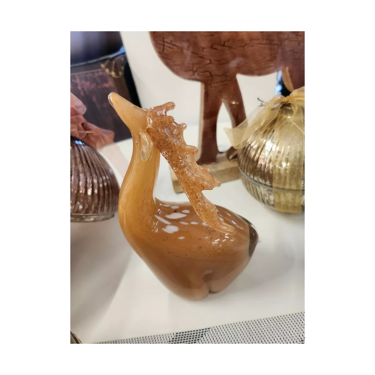 Cerf en pate de verre H.19cm