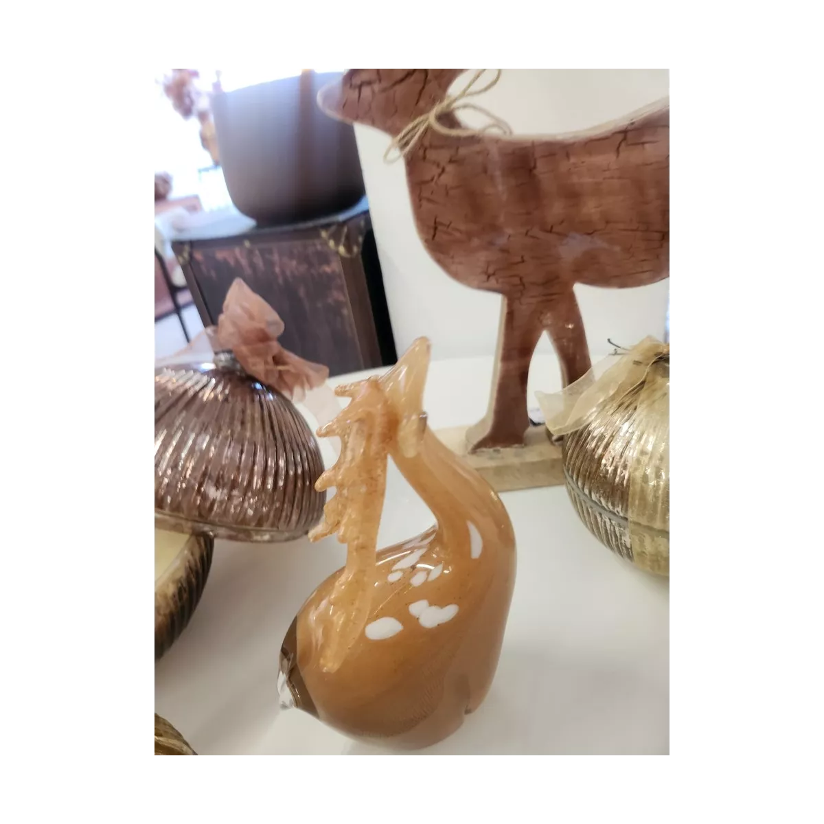 Cerf en pate de verre H.19cm