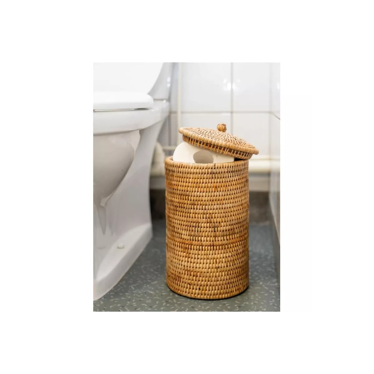 Panière Range WC rotin Antique