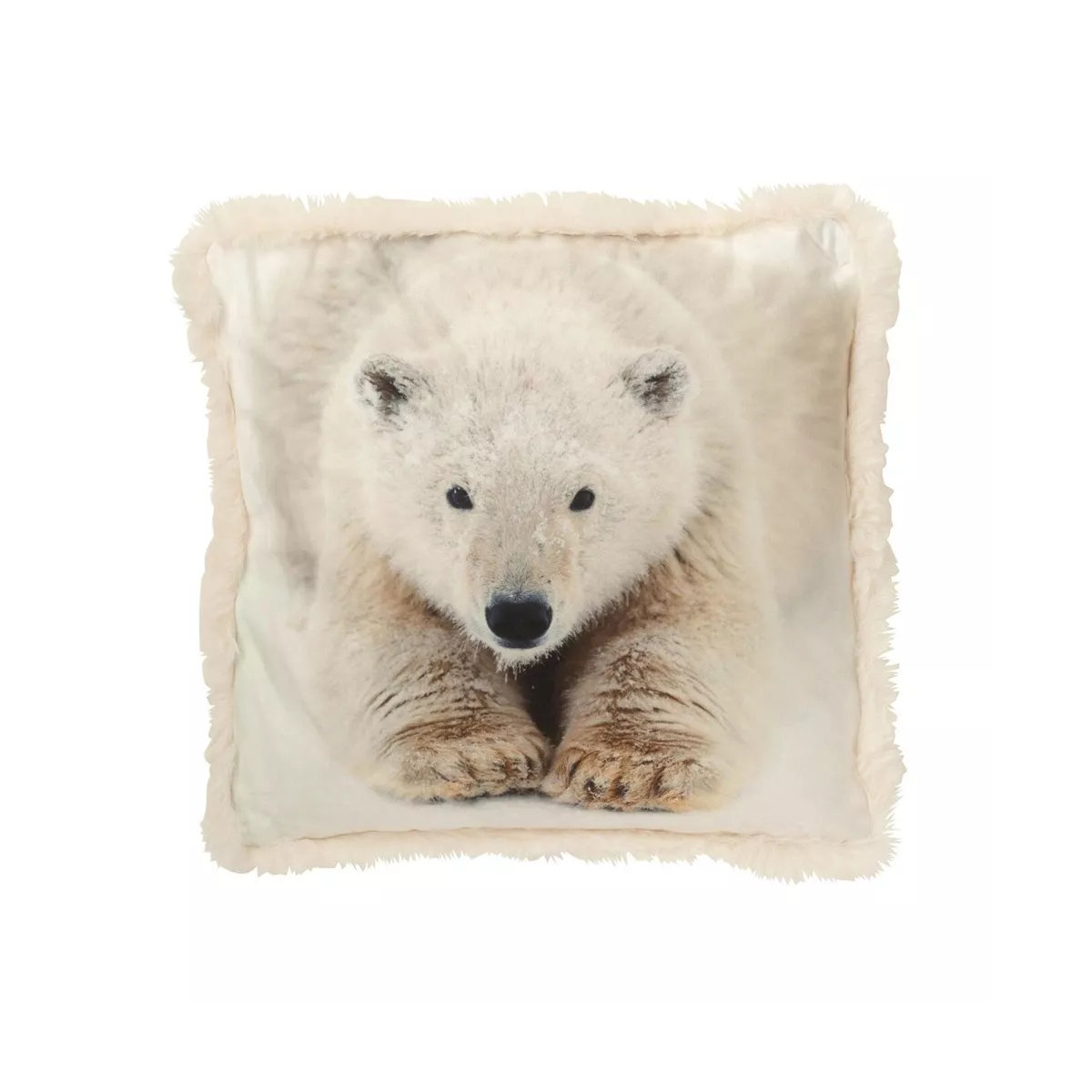 Coussin Ours Hiver Allongé 40x40