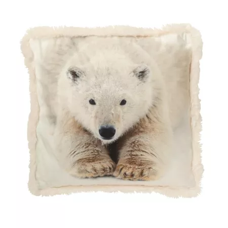 Coussin Ours Hiver Allongé 40x40