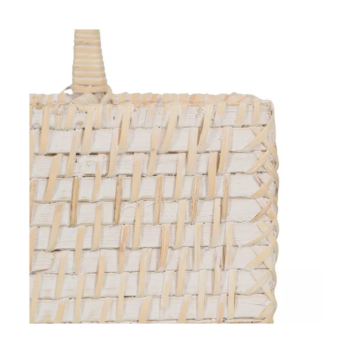 Range Couverts Rotin Blanchi