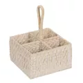 Range Couverts Rotin Blanchi