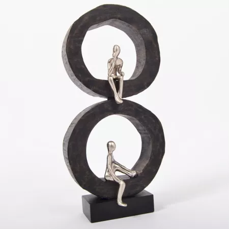 Sculpture 2 Grimpeurs dans Cercle h41