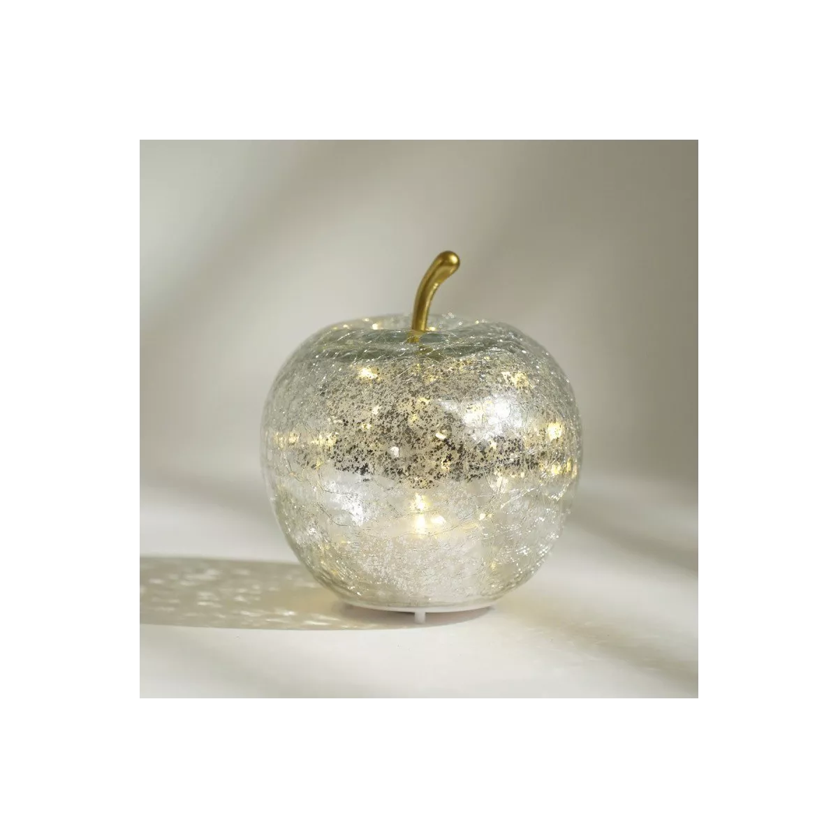 Lampe Led Pomme Argent 16x16