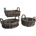 Corbeille Ronde Atlas Rotin Foncé 32x32