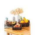 Corbeille Ovale Atlas Rotin Foncé 23x19
