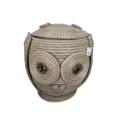Rangement Hibou Jonc Naturel 42x42