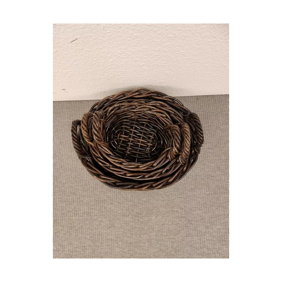 Corbeille Ovale Atlas Rotin Foncé 23x19