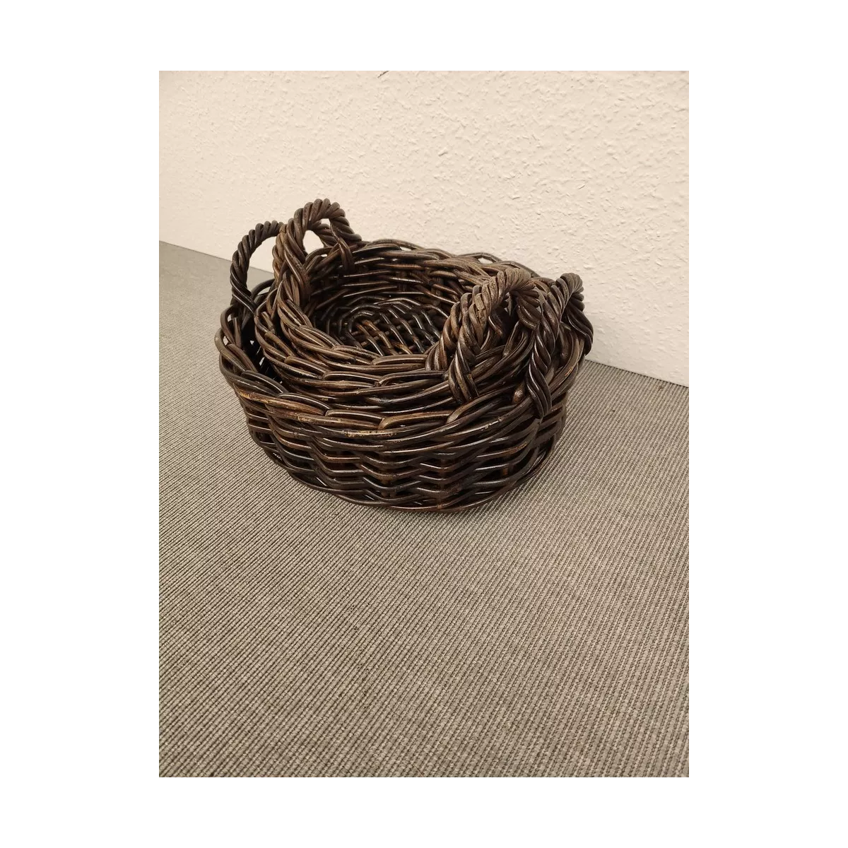Corbeille Ovale Atlas Rotin Foncé 29x24