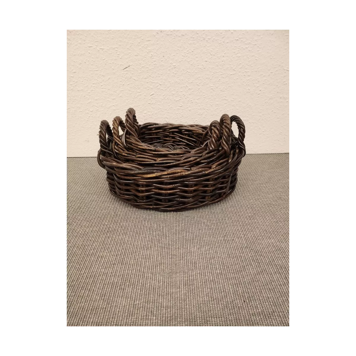 Corbeille Ovale Atlas Rotin Foncé 29x24