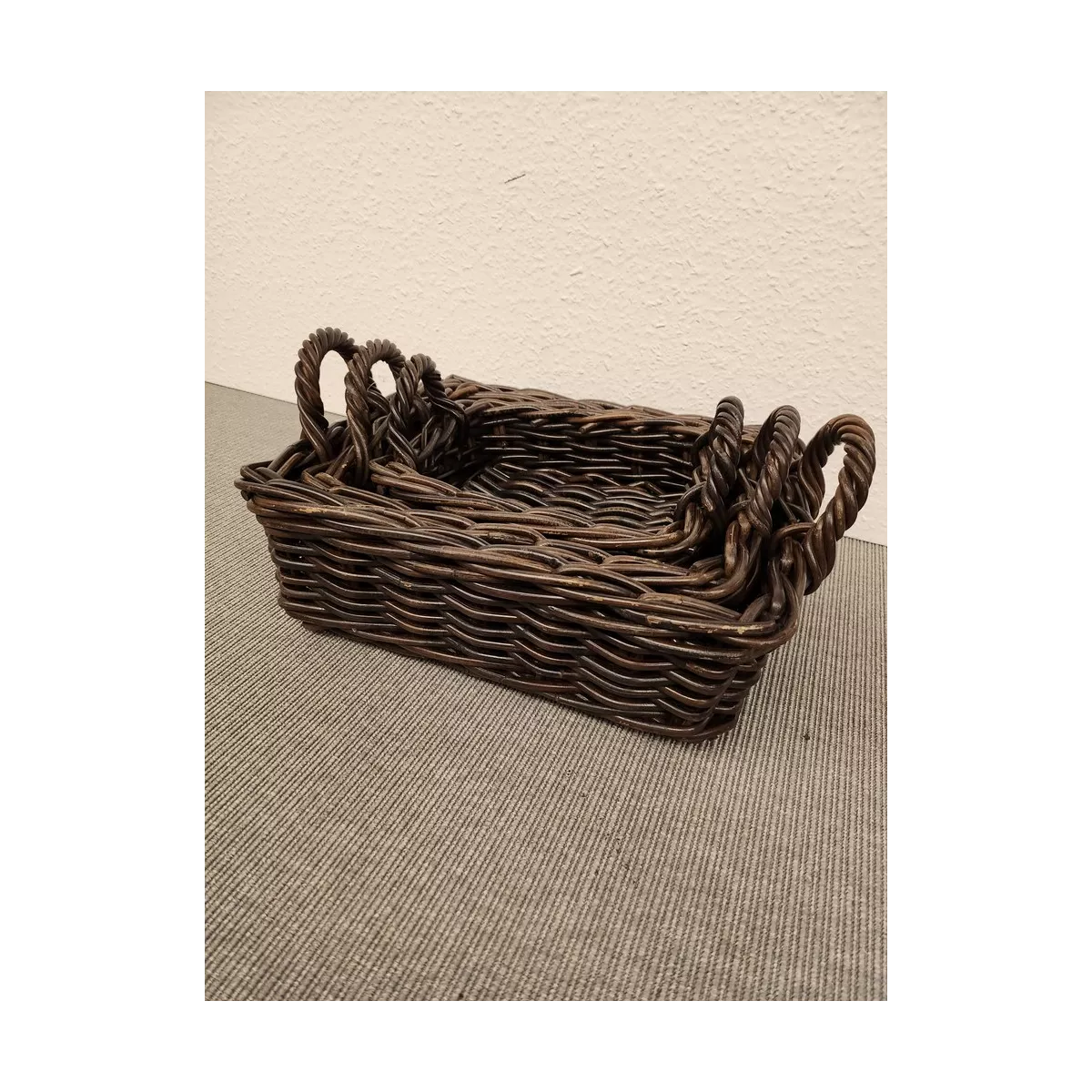 Corbeille Rectangulaire Atlas Rotin Foncé 24x20