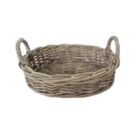 Corbeille Ovale Rotin Gris 34x29