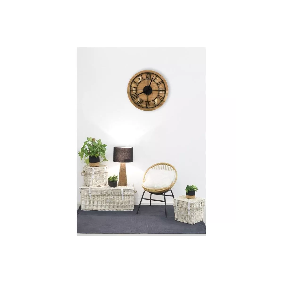 Coffre Osier Rosario Blanchi 35x35
