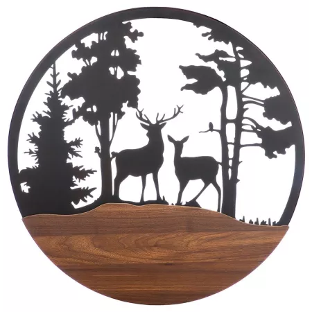 Décoration Murale Cerf dans cercle 60 cm