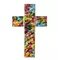 Croix Murale en pate de verre Coloré