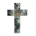 Croix Murale en pate de verre Gris