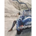 Tableau Skieuse avec Mercedes