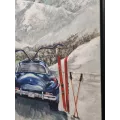Tableau Skieuse avec Mercedes