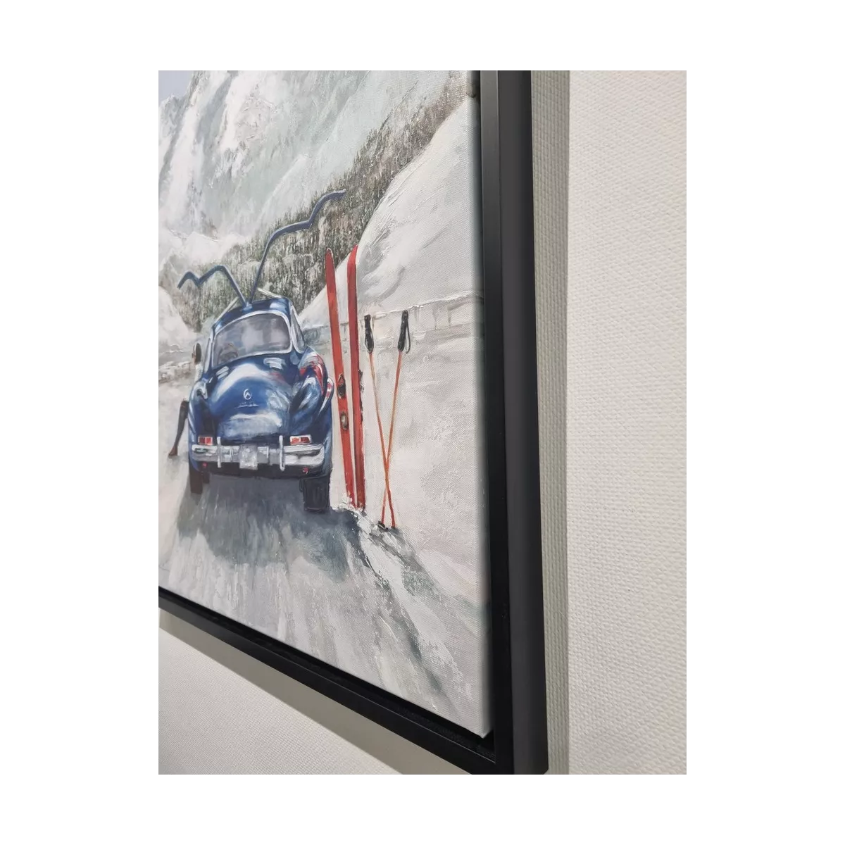 Tableau Skieuse avec Mercedes