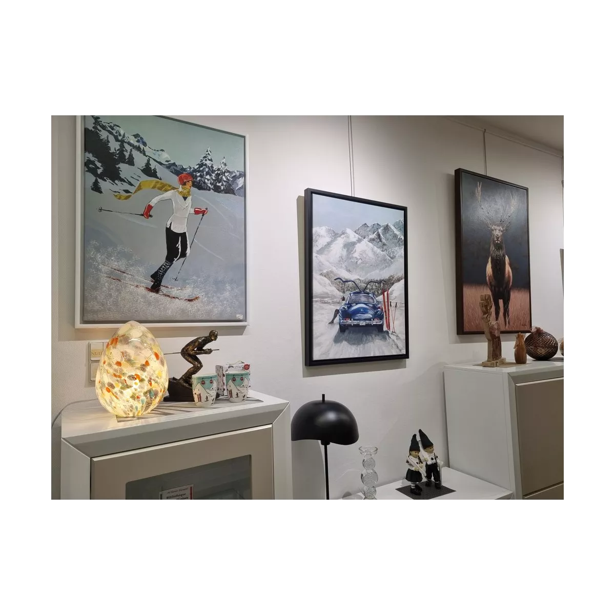 Tableau Skieuse avec Mercedes