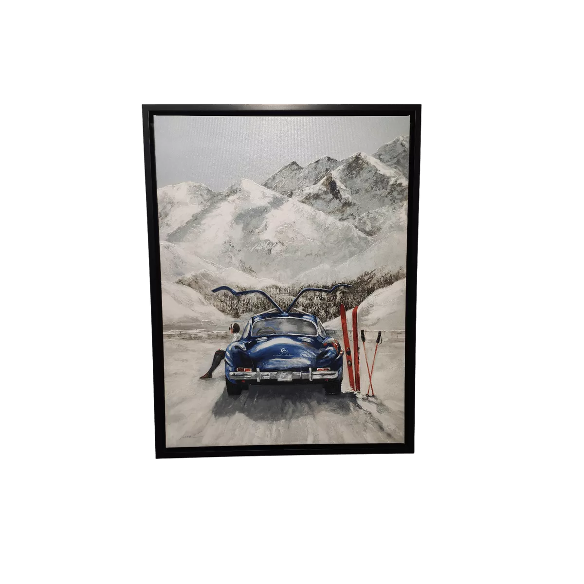 Tableau Skieuse avec Mercedes