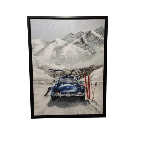 Tableau Skieuse avec Mercedes