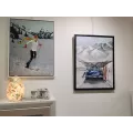 Tableau Skieuse avec Mercedes