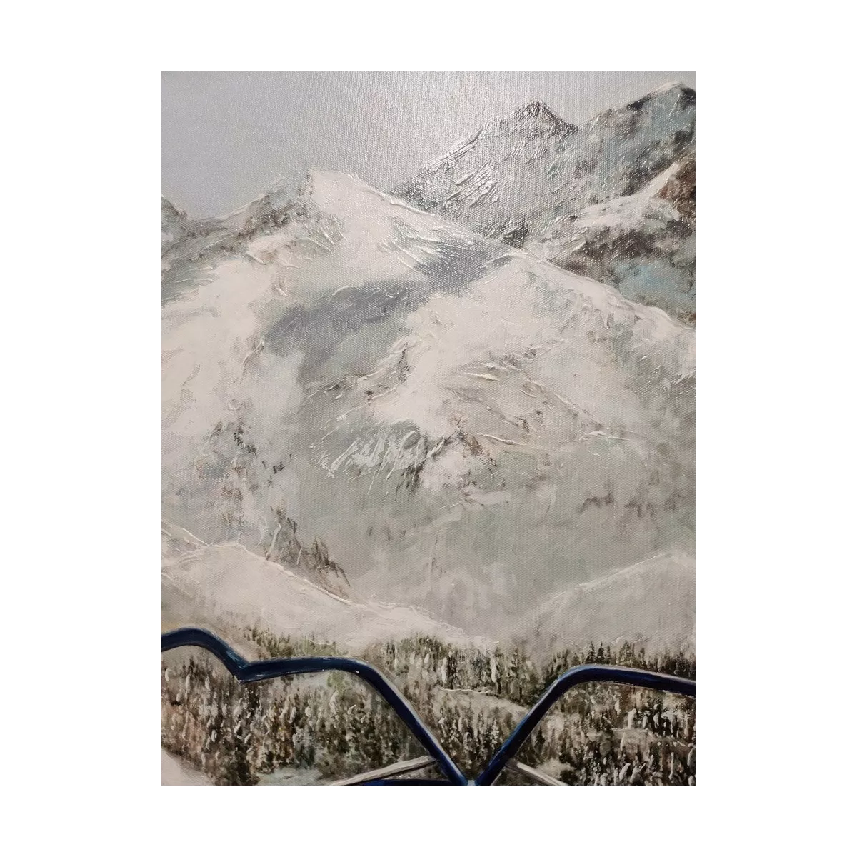Tableau Skieuse avec Mercedes