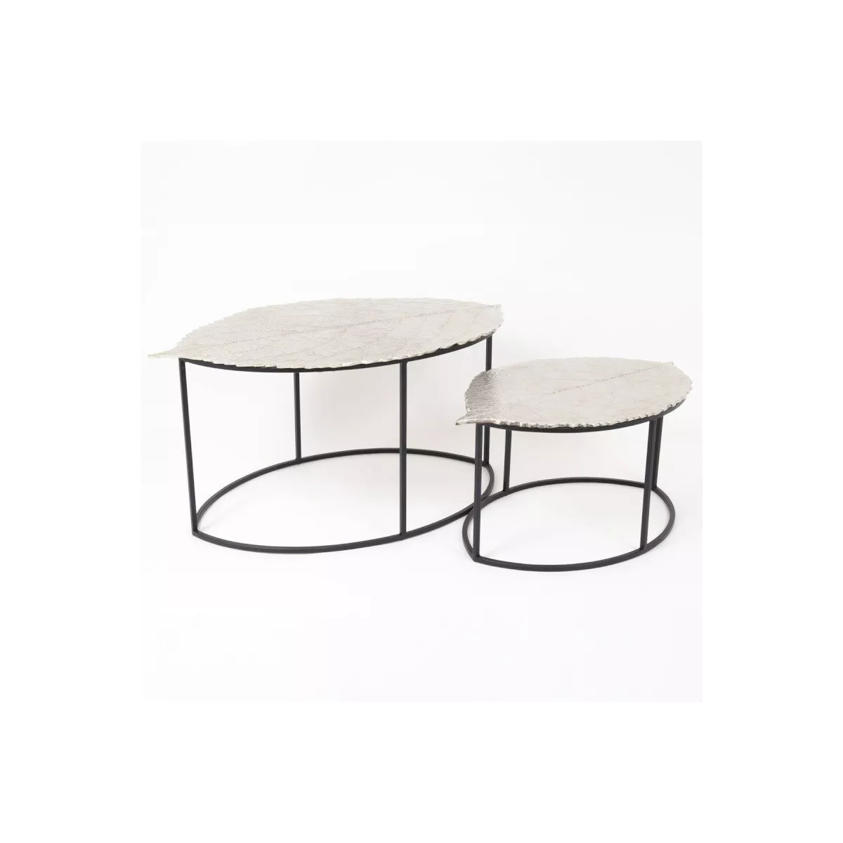 Série de 2 Tables Aluminium Erable 96/73