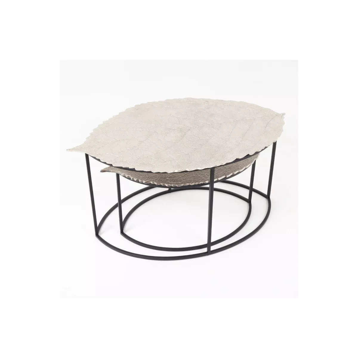 Série de 2 Tables Aluminium Erable 96/73