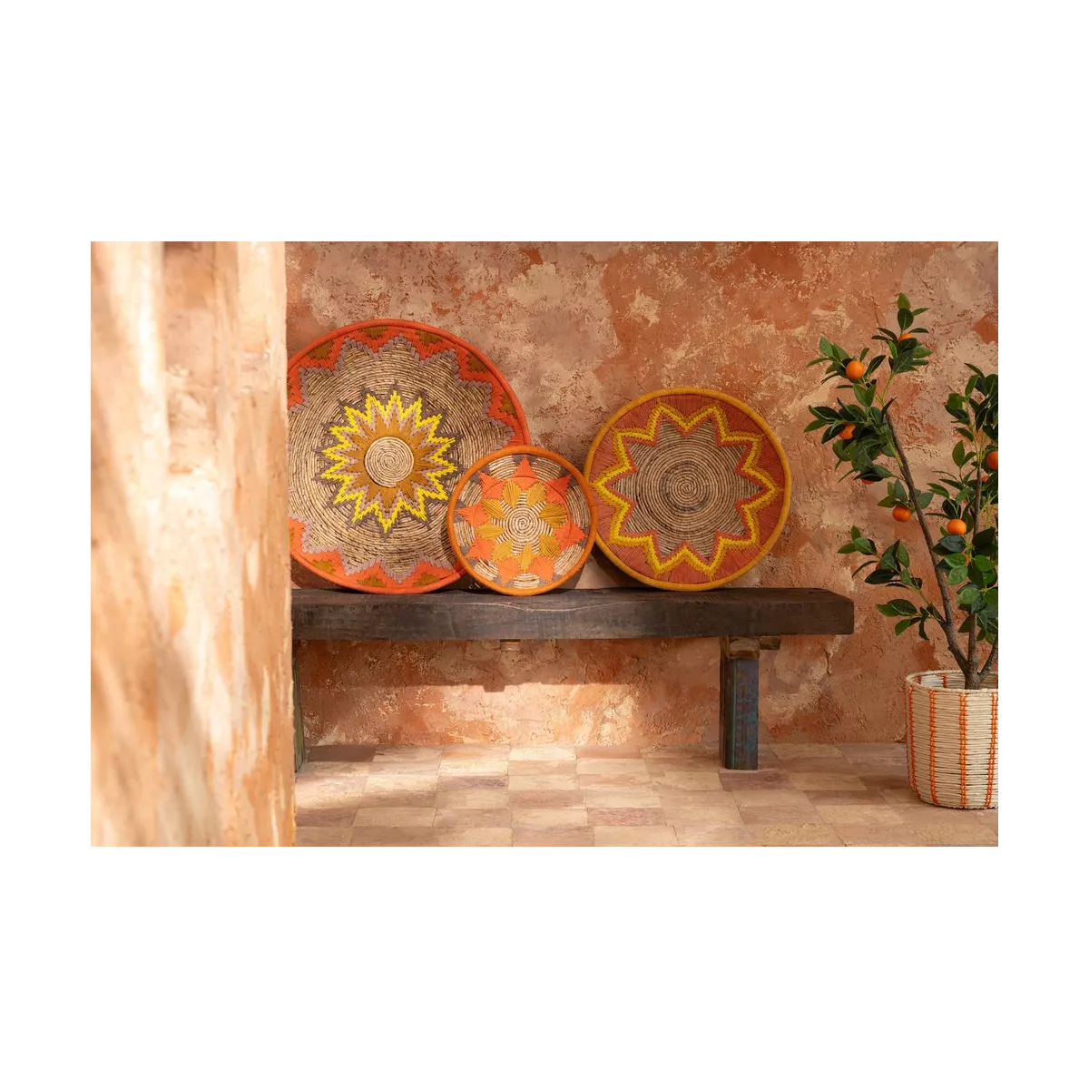 3 Decorations Murales Bananier Orange