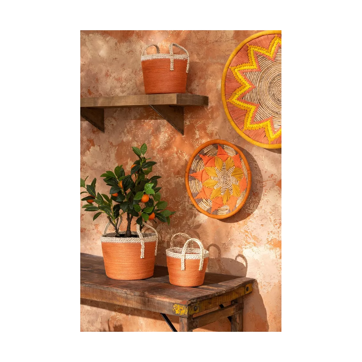 3 Decorations Murales Bananier Orange