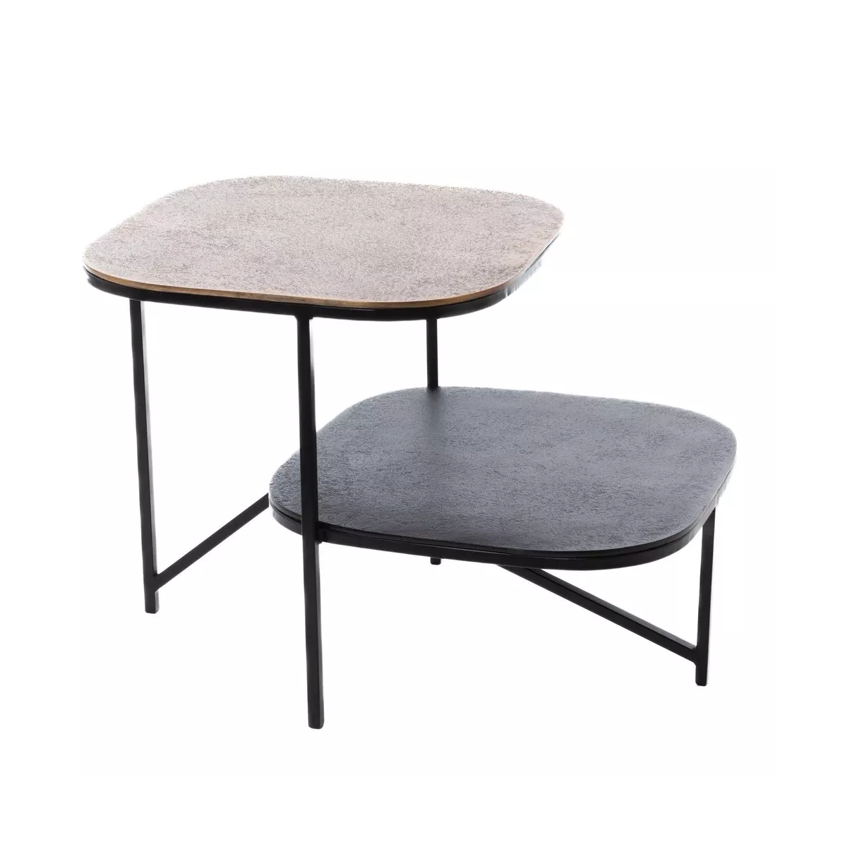 Table basse double plateau Aluminium 72x53