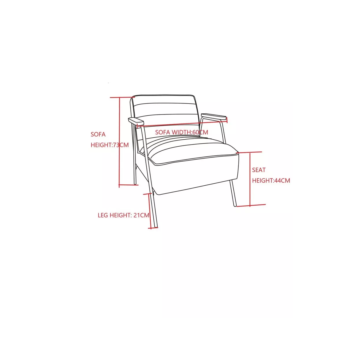 Fauteuil Huggy tissu Chiné Rouge