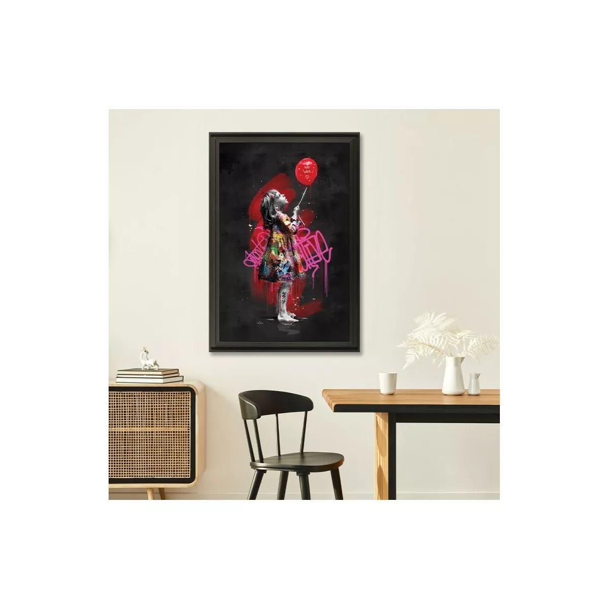 Tableau Romaric, la petite fille et le ballon 50x70