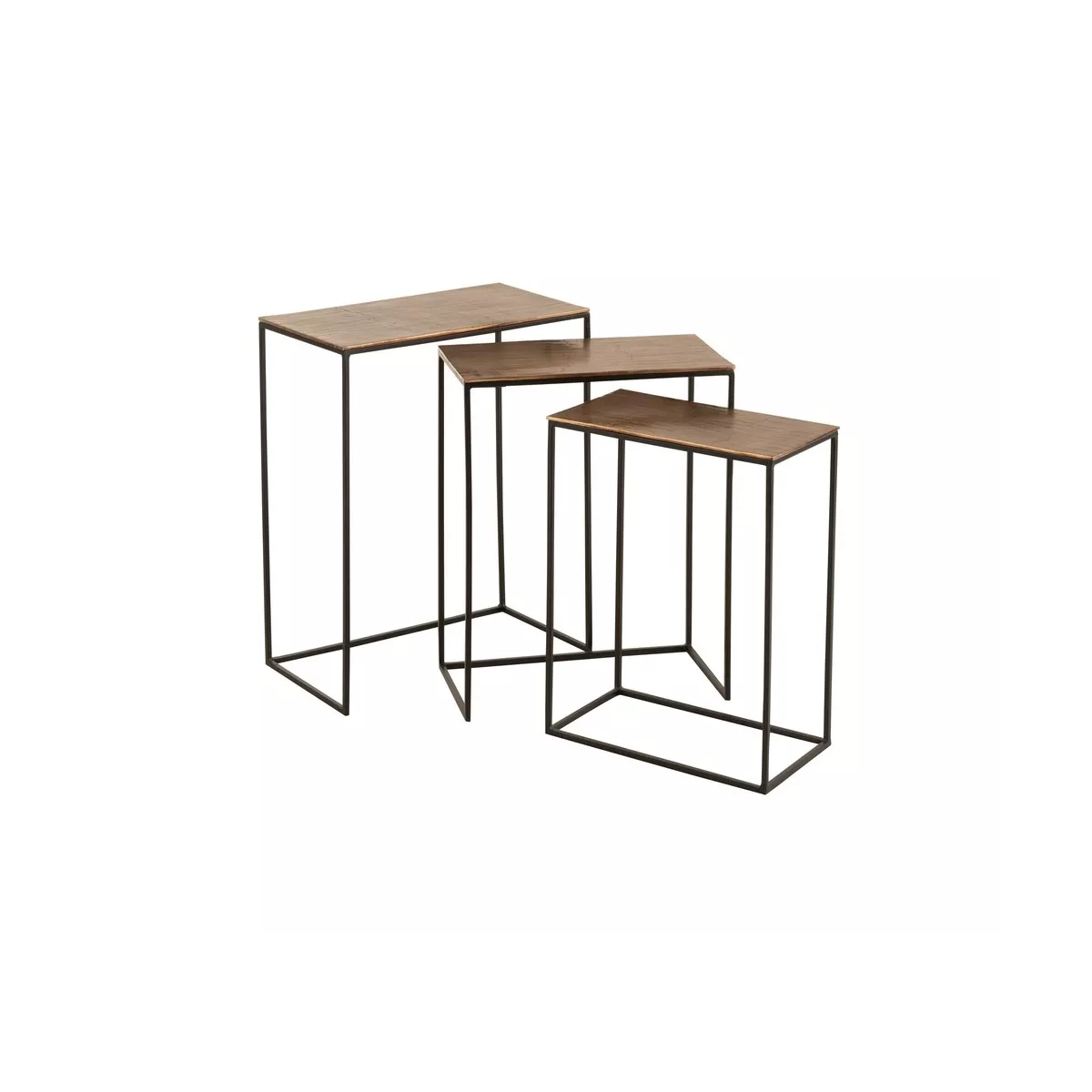 Console Série de 3 en Aluminium Rouille 53 cm