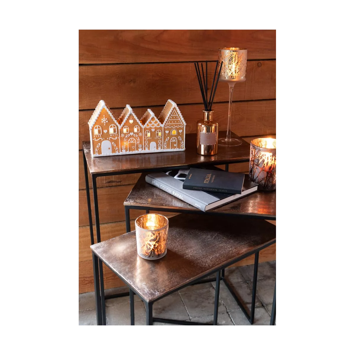 Console Série de 3 en Aluminium Rouille 53 cm