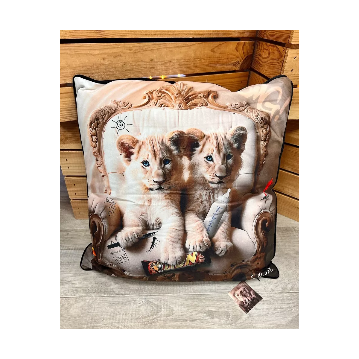 Coussin Binet - Lionceaux 45x45