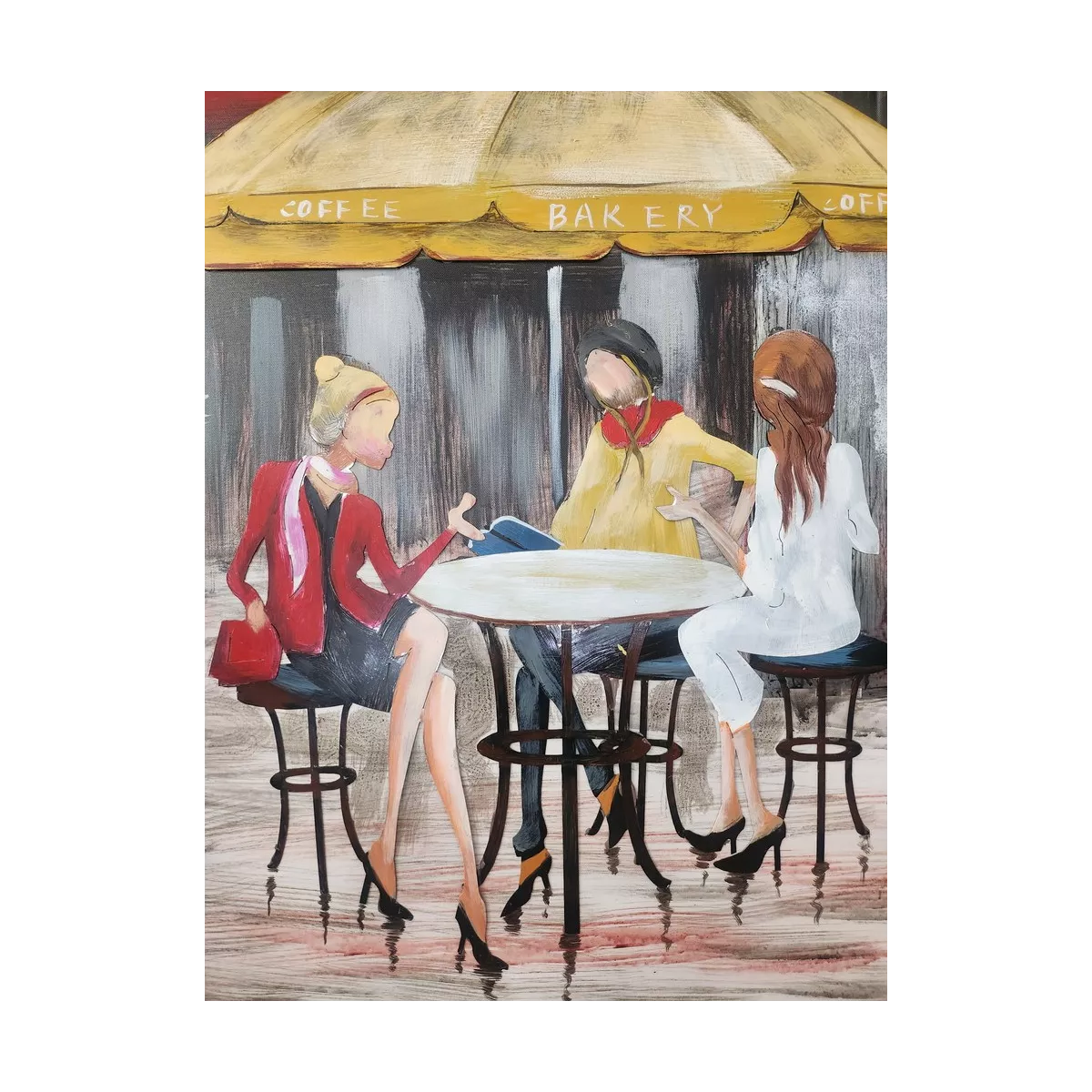 Tableau 3 Copines au Café 92x92