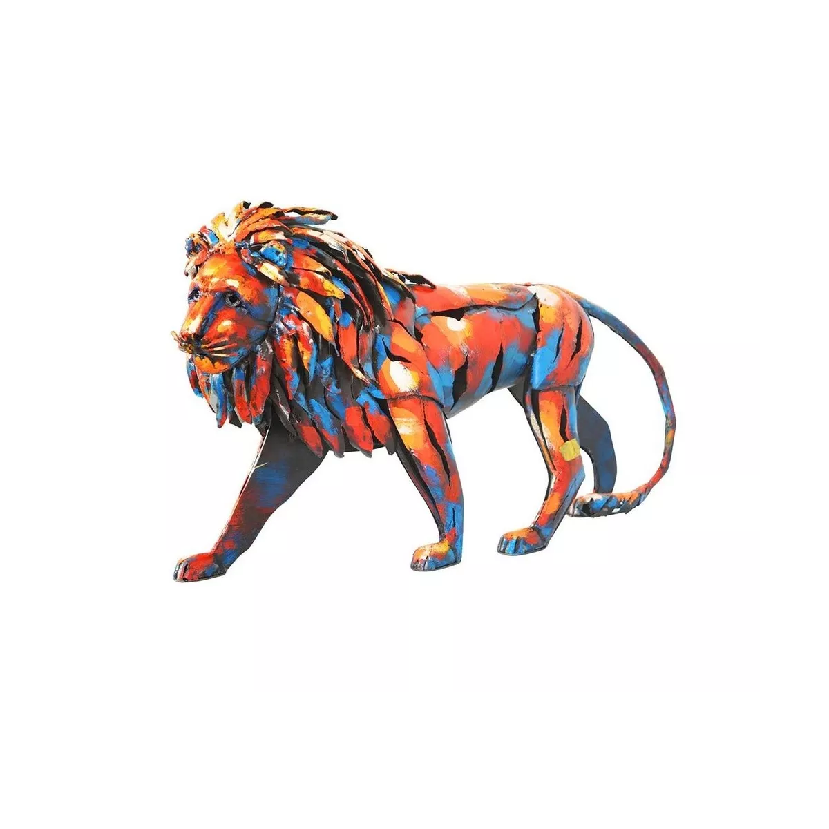 Sculpture Métal Lion Pigment