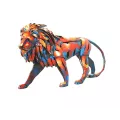 Sculpture Métal Lion Pigment