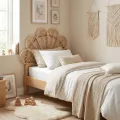Tête de Lit Vintage Fleur en Rotin 90 cm