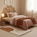 Tête de Lit Vintage Fleur en Rotin 90 cm